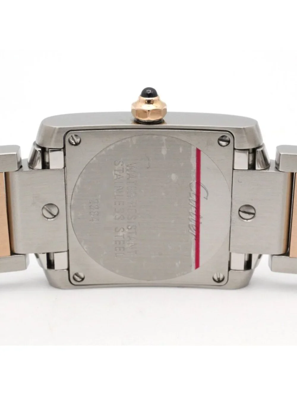Cartier Watch Tank Francaise SM Pink Shell 18k Gold Stainless Steel